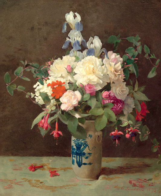 Vase of Flowers, George Cochran Lambdin, 1875 Boxed Canvas