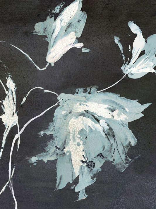 Blue Flower with Chalk Background I on Boxed Canvas