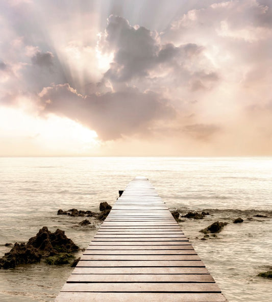 Long Dock  Shining Water on Boxed Canvas