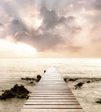 Long Dock  Shining Water on Boxed Canvas