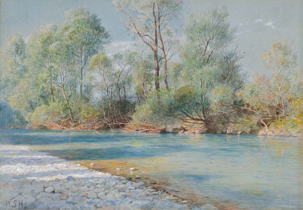 Traunstein River on the Road to Empfig, Bavaria, c. 1893-96, William Stanley Haseltine Boxed Canvas