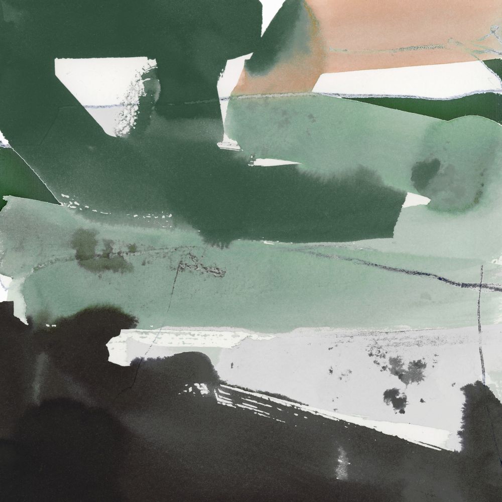Notes of Green II on Boxed  Canvas
