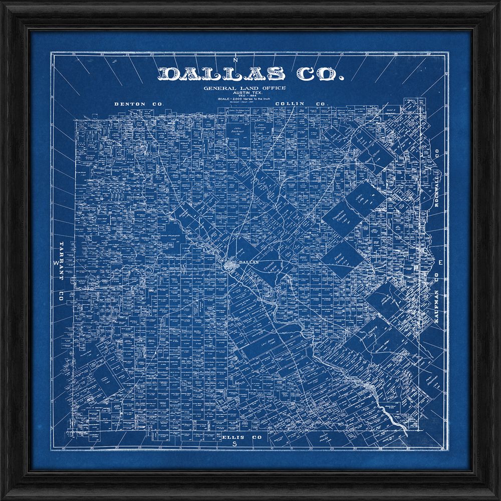Dallas Texas - 1884 (Blue Blueprint)