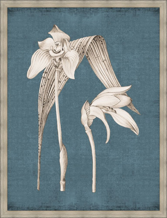 Dramatic Flowers in Ocean Blue III Grande