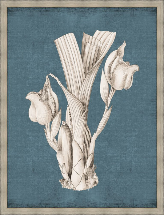 Dramatic Flowers in Ocean Blue IV Grande