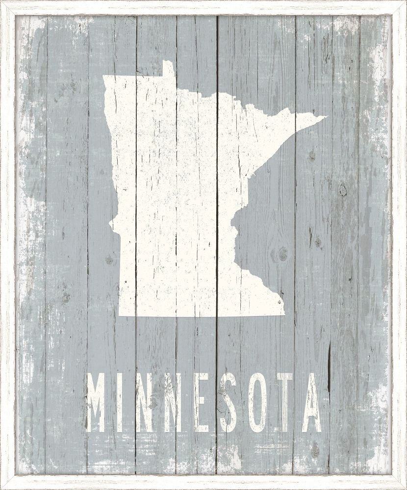 Minnesota on Blue Wood