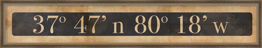 The Greenbrier, WV Coordinates Sign