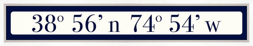 Cape May Coordinates Sign - Navy