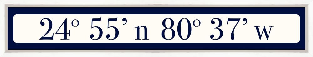 Islamorada Coordinates Sign - Navy