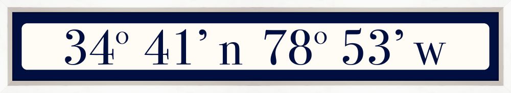 Myrtle Beach Coordinates Sign - Navy