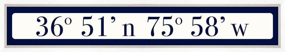 Virginia Beach Coordinates Sign - Navy