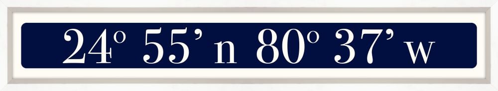 Islamorada Coordinates Sign - Navy Reverse