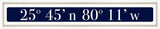 Miami Coordinates Sign - Navy Reverse
