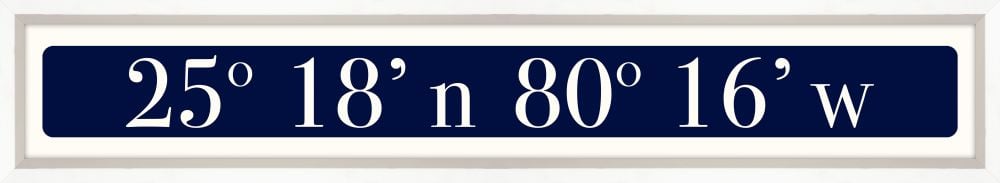 Ocean Reef Coordinates Sign - Navy Reverse