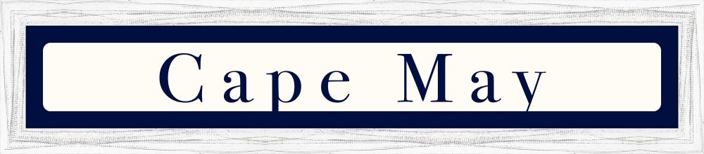 Cape May Sign - Navy