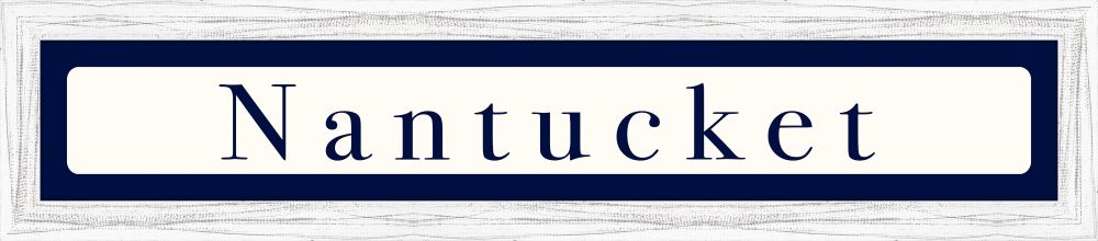 Nantucket - Navy on White (Distressed White)