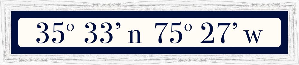 Outer Banks Coordinates Sign - Navy