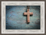 Cross on Blue