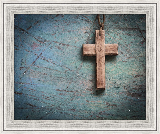 Cross on Blue