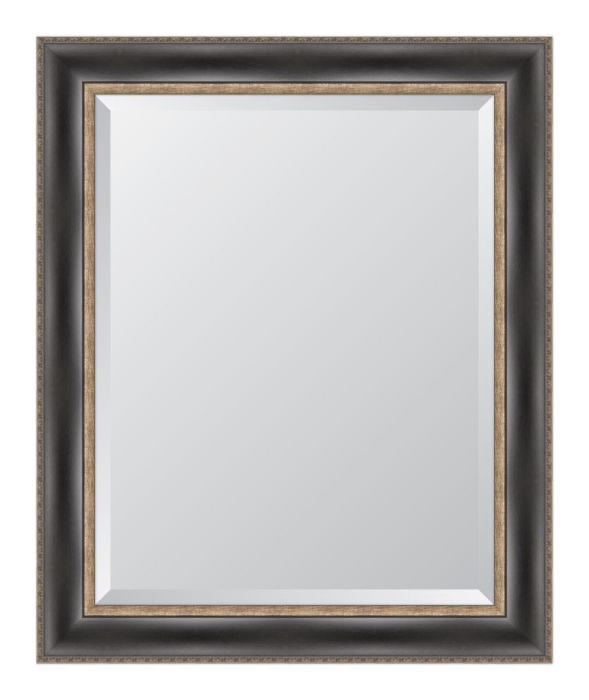 3 1/8" Black with Silver Emboss Resin Frame Mirror