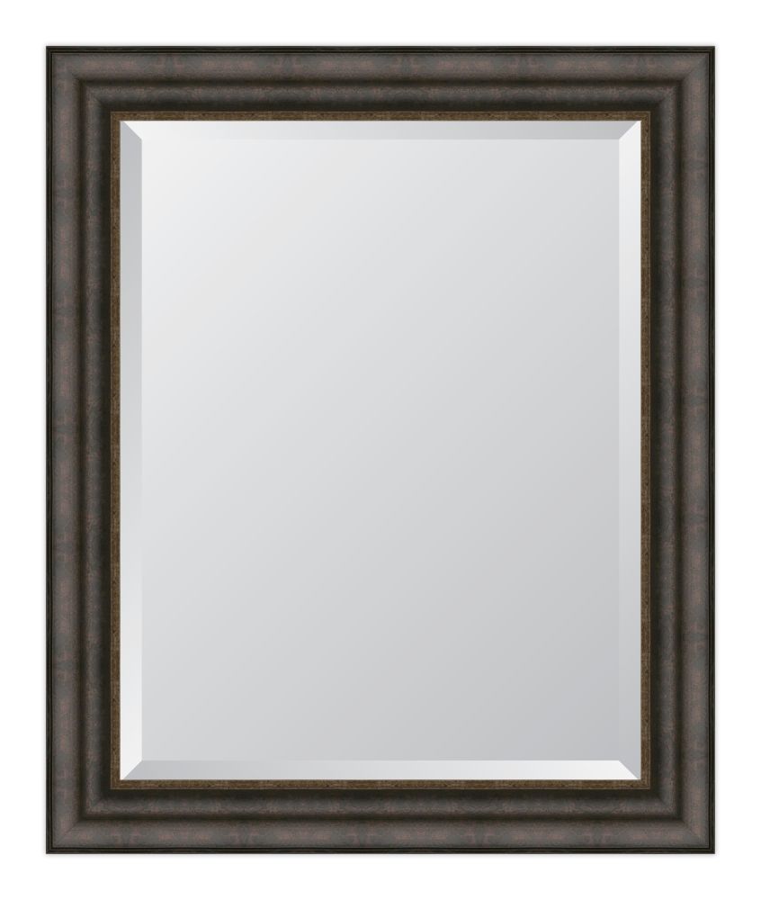 3 3/8" Textured Brown with Silver Lip Resin Frame Mirror