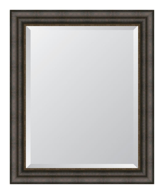 3 3/8" Textured Brown with Silver Lip Resin Frame Mirror