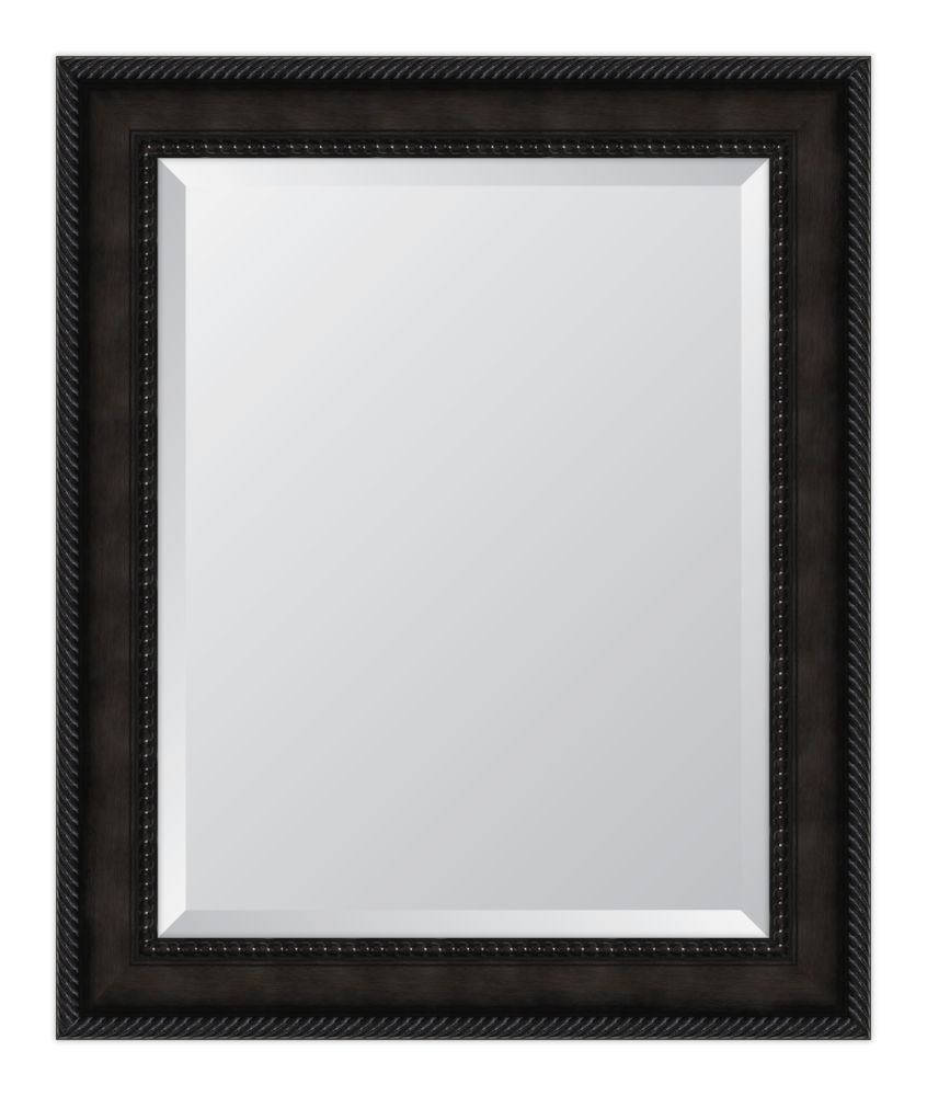 3 5/8" Espresso Rope Scoop Resin Frame Mirror
