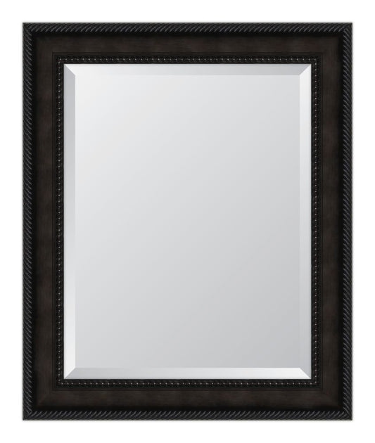 3 5/8" Espresso Rope Scoop Resin Frame Mirror