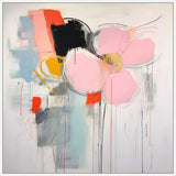 Pink Floral Abstract Collection II on Canvas