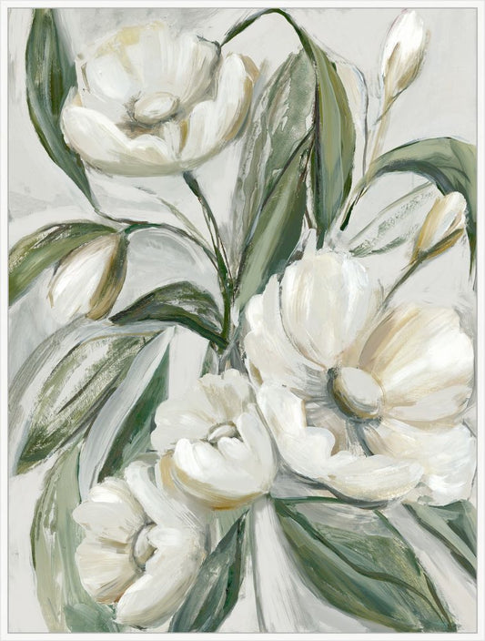 Pearly Petals I on Canvas