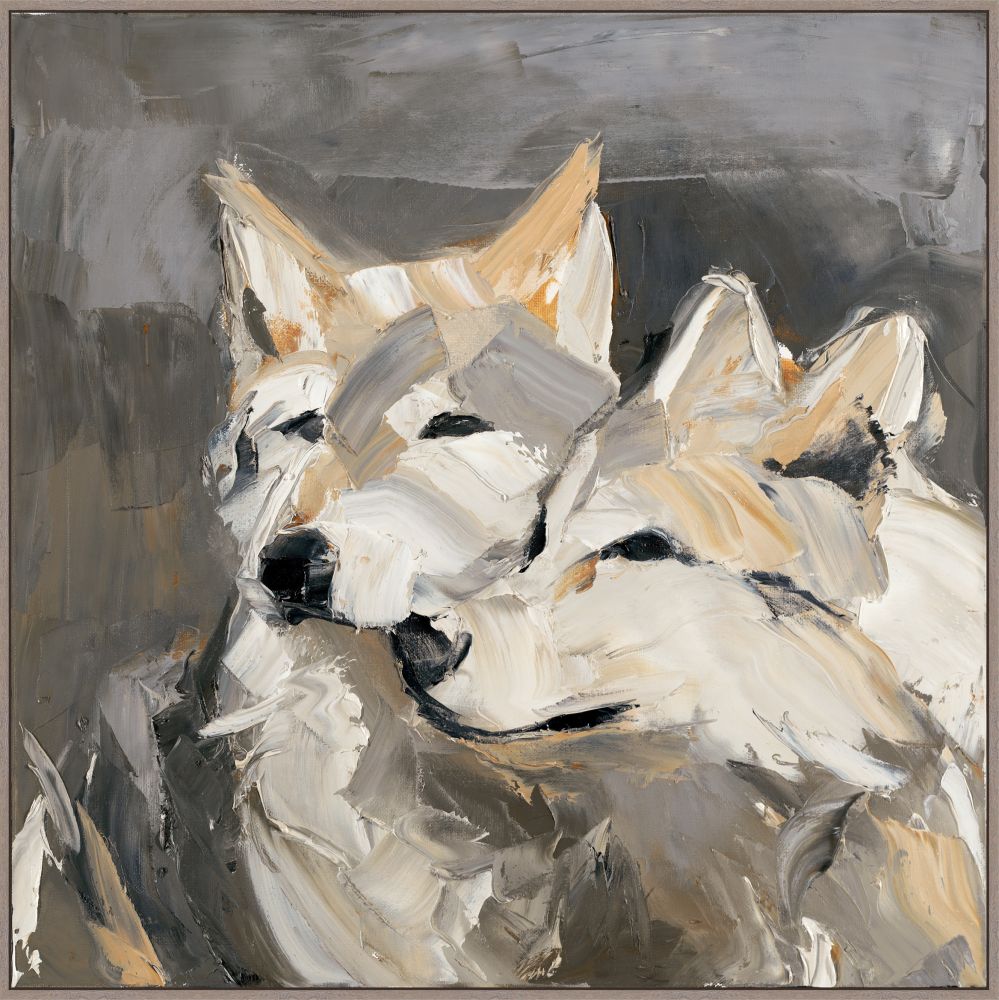 2 Wolves on Canvas