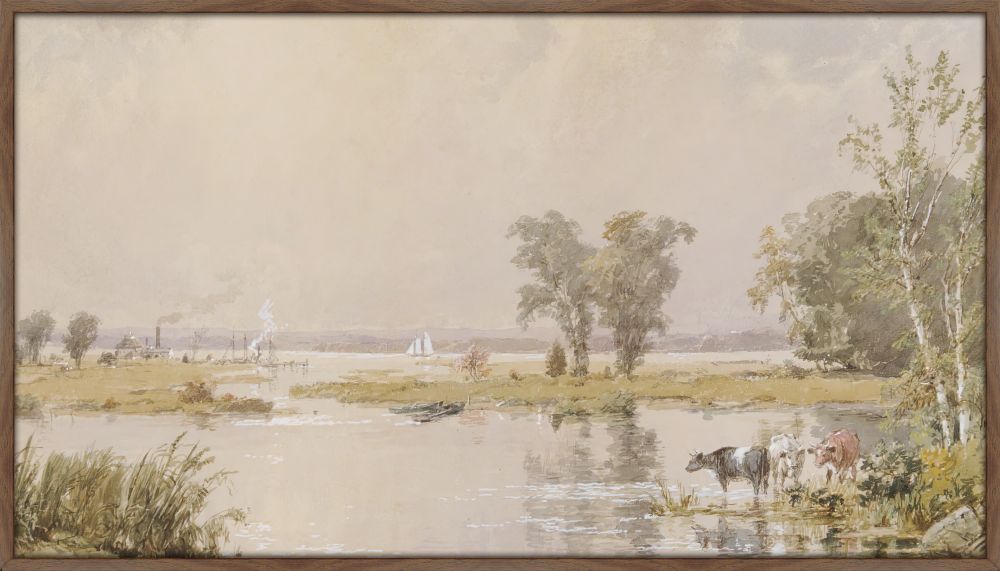Hackensack Meadows on Canvas by Jasper Francis Cropsey 1890 on Canvas