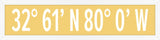 Kiawah Island  Coordinates in Lemon Drop