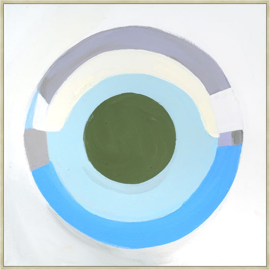 Round Dot Green on Canvas