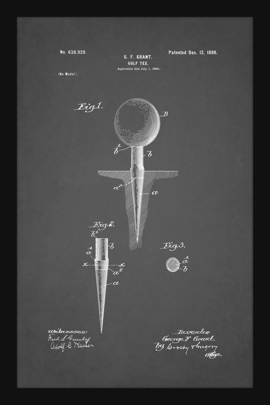 Golf Tee Patent - Grey