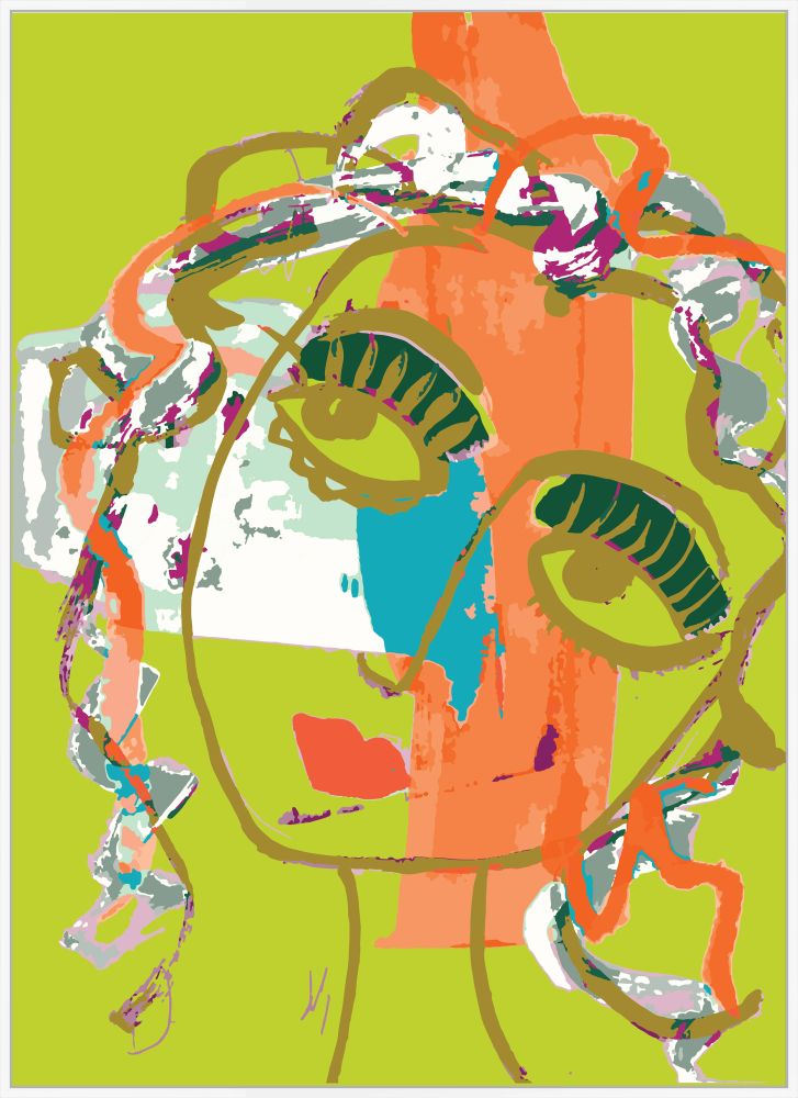 GLANCE II IN LIME on Canvas