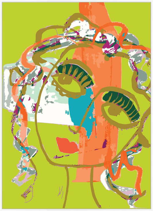 GLANCE II IN LIME on Canvas
