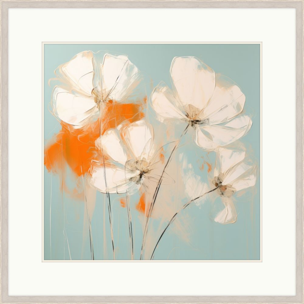 Abstract Orange White Flower II