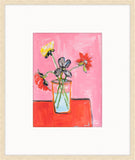 Bouquet of Flowers on a Red Table