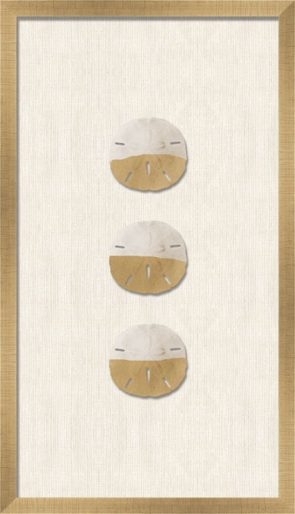 Gold-Dipped Sand Dollar on White Linen