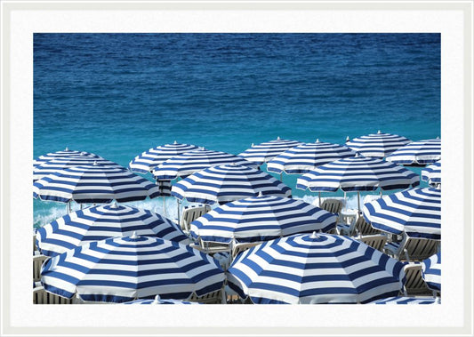 Blue Umbrellas on the Beach