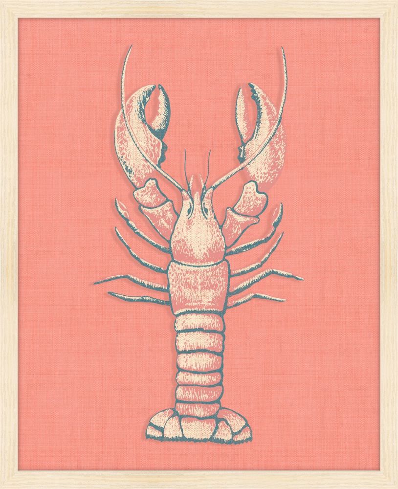 Lobster on Coral  Linen