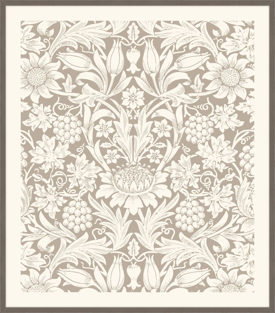 William Morris Flower Garden in Café Au Lait