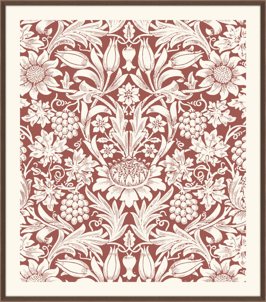 William Morris Flower Garden in Cinnamon