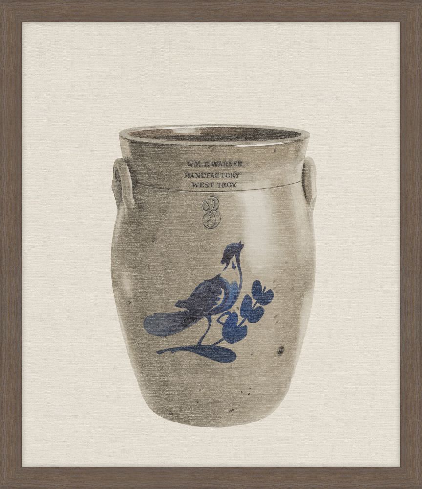 Salt Glaze Stoneware with Cobalt Blue Design  IV