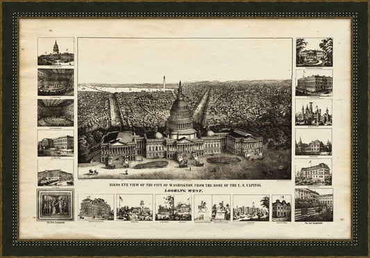 BIRD'S-EYE-VIEW OF THE CITY OF WASHINGTON LOOKING WEST