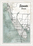 Sarasota Aqua and White