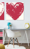 Heart Running Off The Page In Red