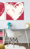 Inside Out Heart Running Off The Page In Red