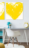 Heart Running Off The Page In Yellow